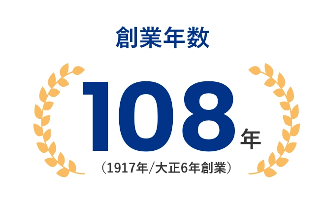 創業年数108年(1917年/大正6年創業)