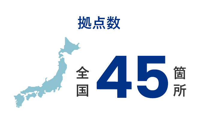 拠点数 全国45箇所